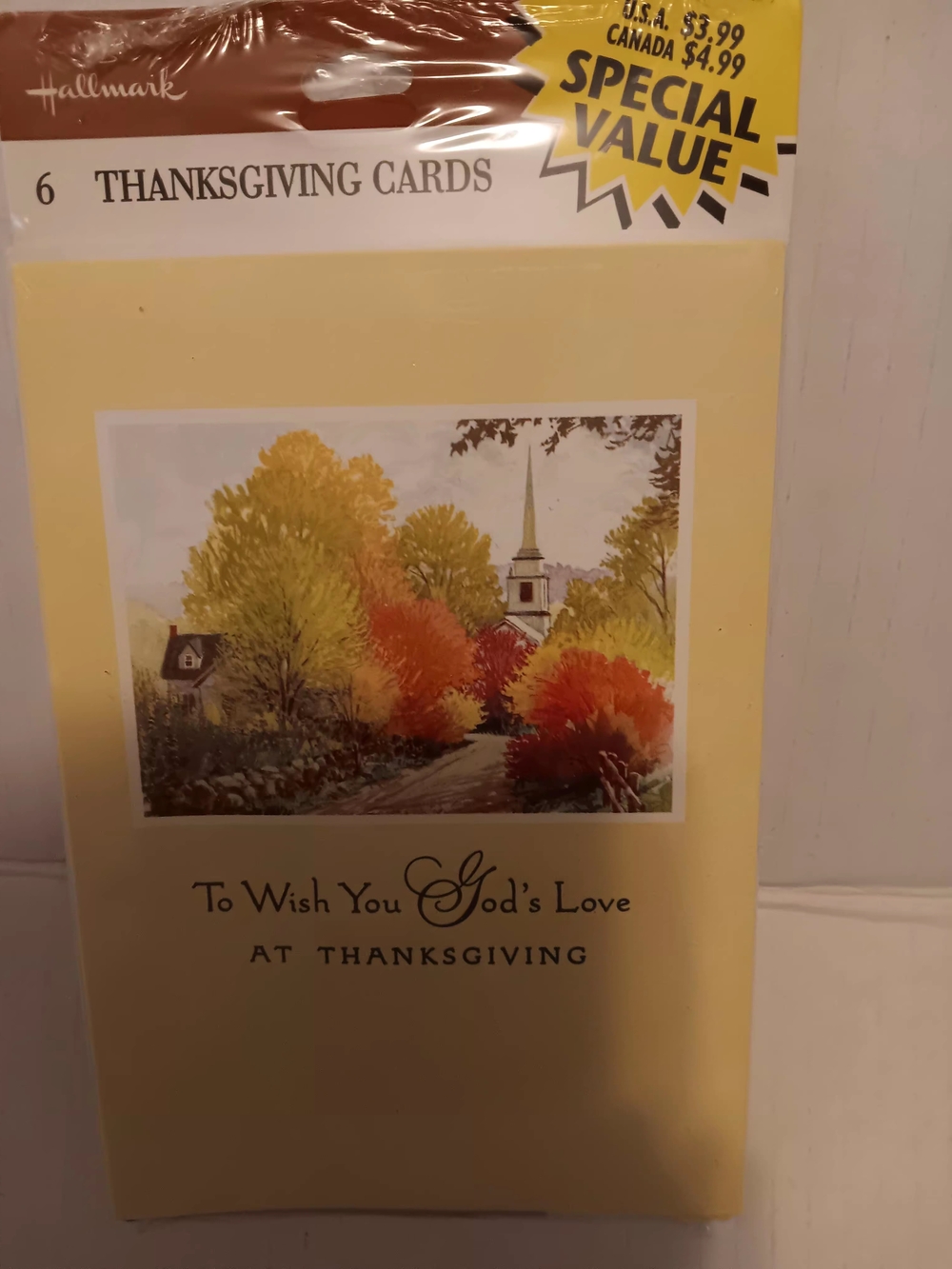 Set of 6 Vintage Hallmark Thanksgiving Wishing God's Love Greeting Cards New